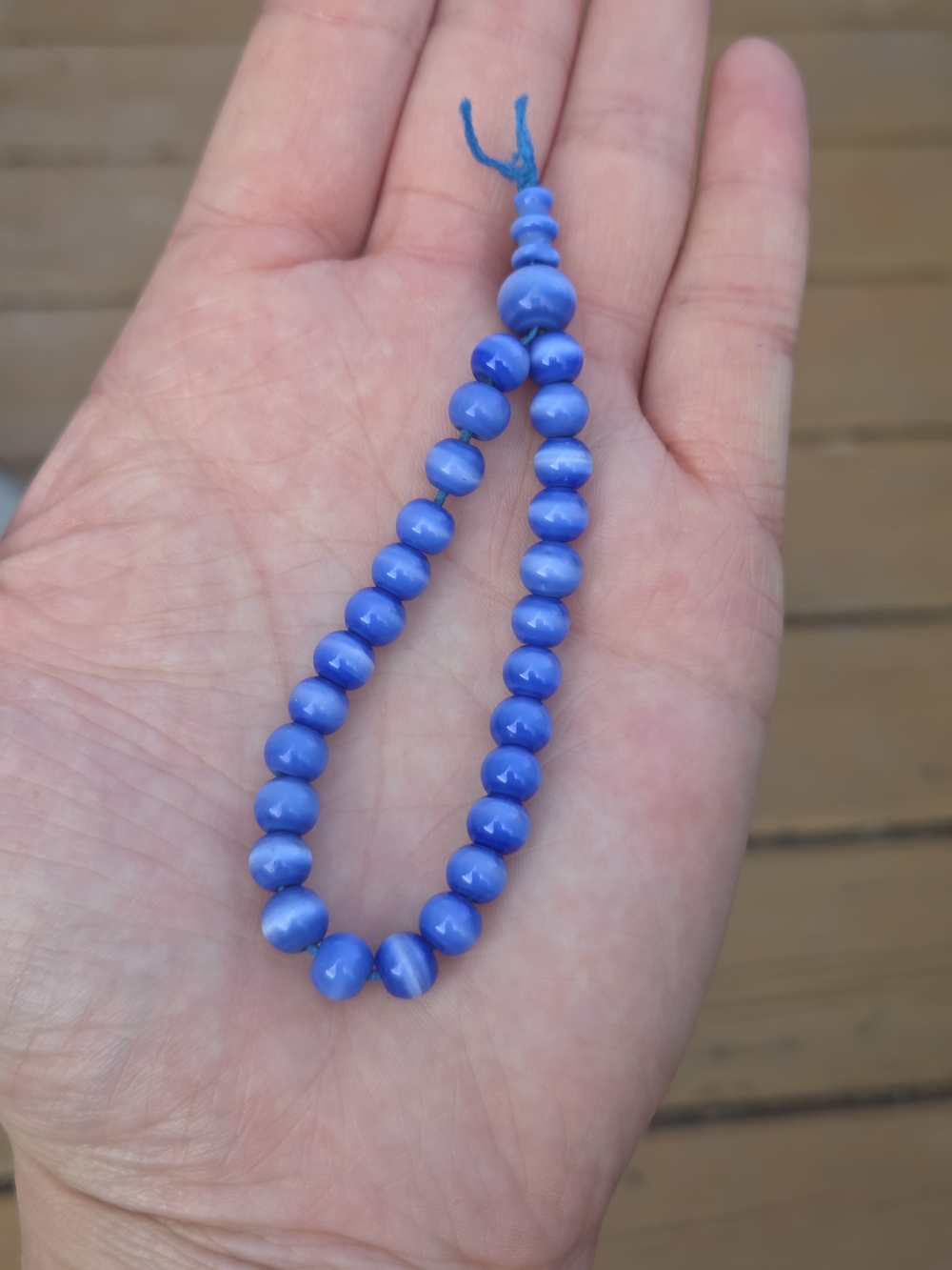 Blue Beaded Wrist/Prayer Strand